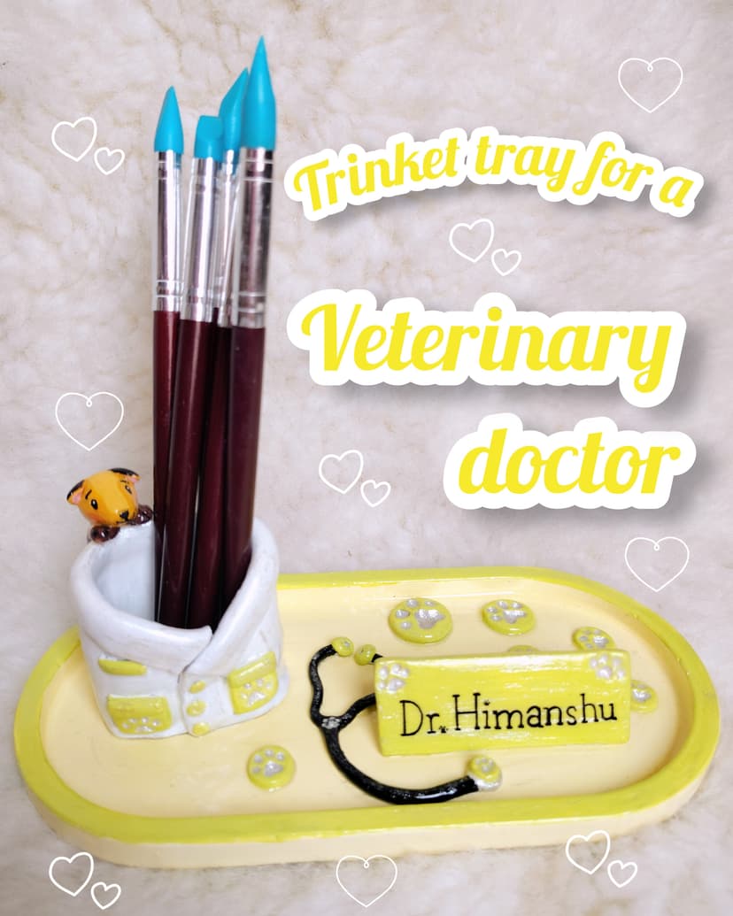 Customised trinket tray for vet. doctor πβ¨